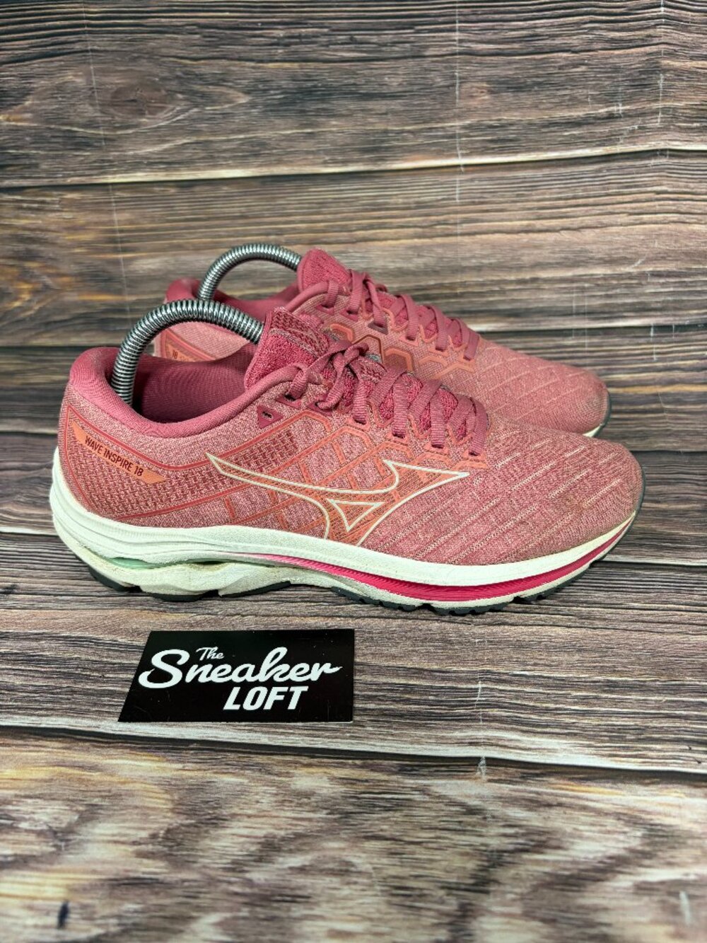 Mizuno Wave Inspire 18 Women's Pink Athletic Running Shoes Size 9